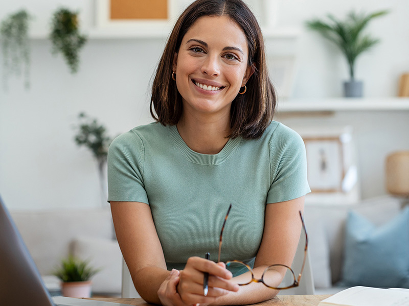 Woman smiling